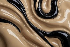 Abstraction dynamique en noir et beige