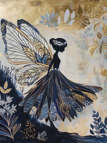 Fairy In Blue Dress Style Abstract