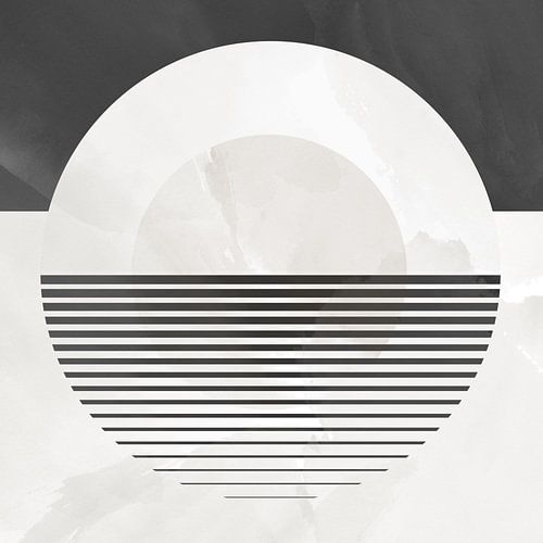 Zonsondergang Abstract Monochroom