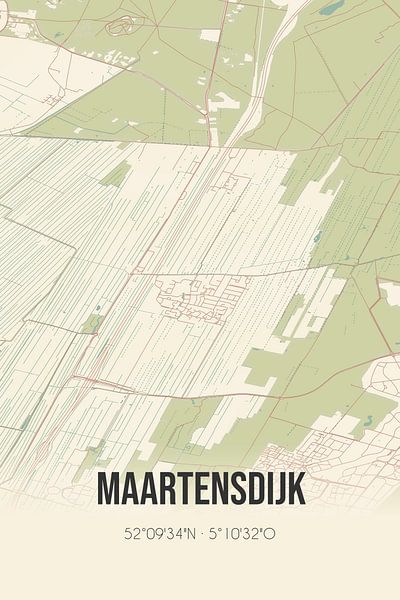Carte ancienne de Maartensdijk (Utrecht) par Affiches de lieux