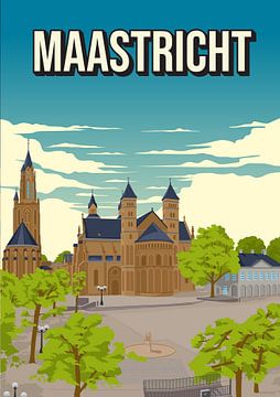 Maastricht: Colourful Vrijthof poster by Jorn van Hezik