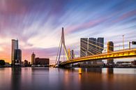 Erasmus Brücke Rotterdam Sonnenaufgang Gold von Vincent Fennis Miniaturansicht