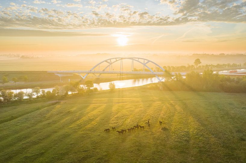 Walfridus bridge during sunrise by Droninger