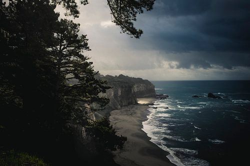 stormy calafornia coastline