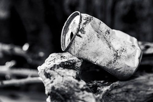 Oud blikje drinken in de natuur