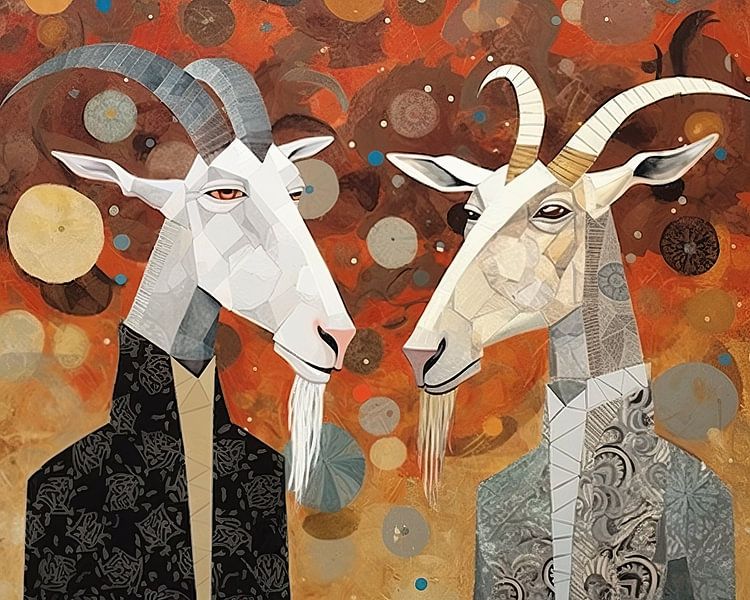 Two Goats Gallantry by ARTEO Paintings