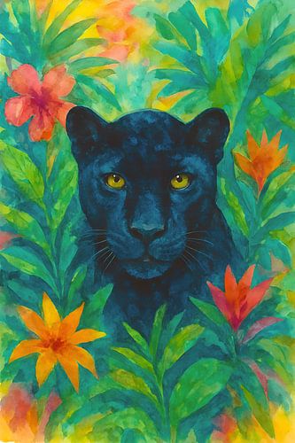Schwarzer Panther Gemälde.