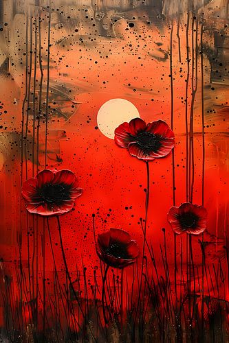 Abstracte bloemen met levendige kleuren