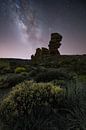 Milky Way above the rocks in El Teide national park in Tenerife. by Jos Pannekoek thumbnail