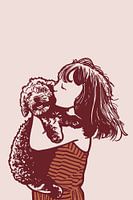 Fille avec son chien
