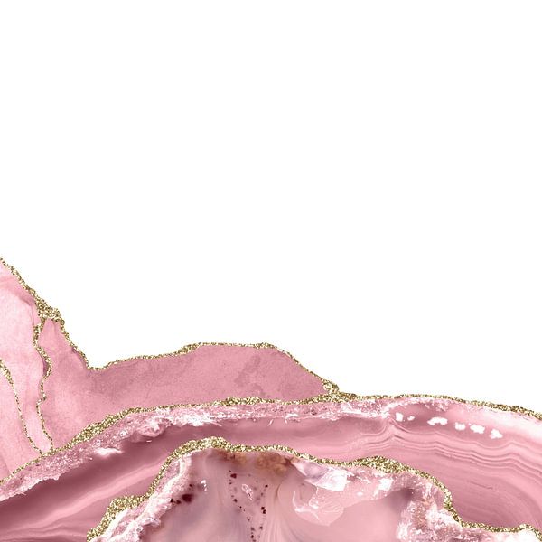 Blush &amp; Goud Agaat Textuur 08 van Aloke Design