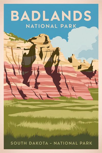 Badlands National Park, South Dakota by Poster Art Shop