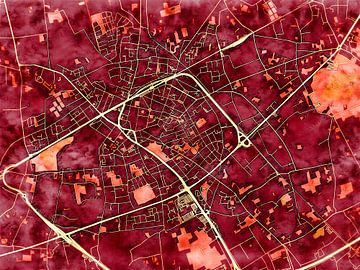 Kaart van Sint-Niklaas in de stijl 'Amber Autumn' van Maporia