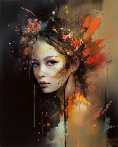 Kleurrijk en modern portret