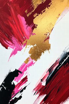 Explosion of colour in gold and red by Poster Art Shop