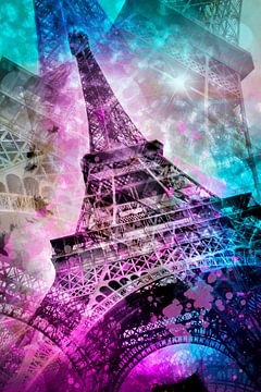 Pop Art Eiffeltoren van Melanie Viola