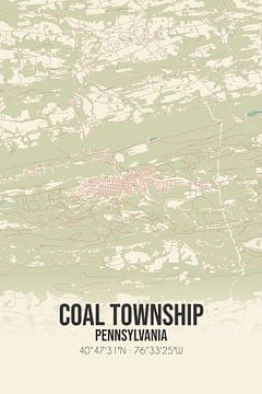 Vintage map of Coal Township (Pennsylvania), USA. by MyCityPoster