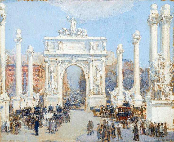 Childe Hassam,De Dewey Arch, Dewey's Arch van finemasterpiece