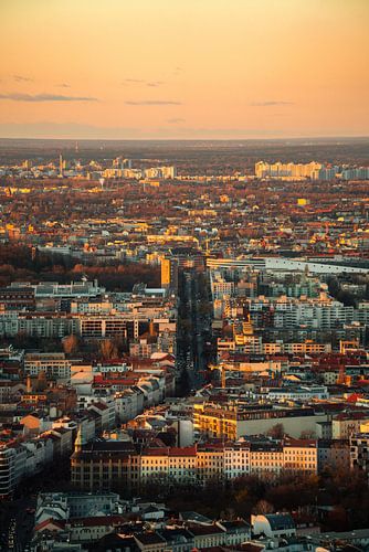 Berlijn vanaf de TV-toren bij zonsondergang