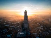 Der Peperbus in Zwolle bei Morgennebel