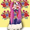 Frida, in mexikanischer Kleidung. Fantasy-Zeichnung von Karen Nijst