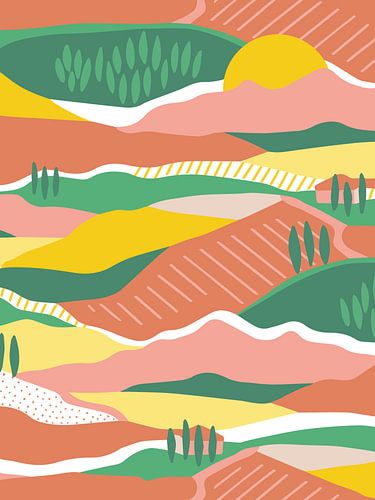 Zomer in Toscane - abstract landschap