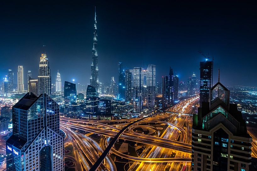 Burj Khalifa Dubai by Night by Sjoerd Tullenaar