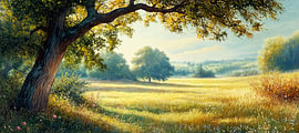 Goldener Baum | Goldenes Feld von Kunst Laune
