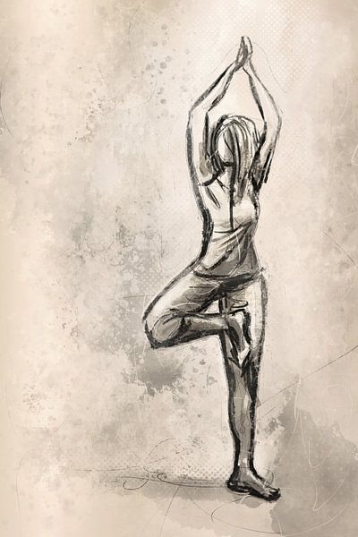 Exercice de yoga l'arbre par Emiel de Lange