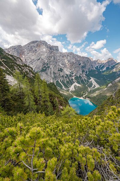 Prager Wildsee in the Dolomites of Obern by Leo Schindzielorz