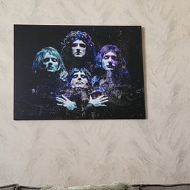 Kundenfoto: Queen Bohemian Rhapsody Abstract in Türkisblau-Violett von Art By Dominic, auf leinwand