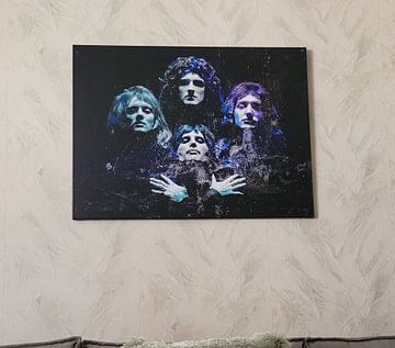 Kundenfoto: Queen Bohemian Rhapsody Abstract in Türkisblau-Violett von Art By Dominic