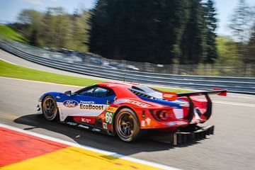 Ford Chip Ganassi Racing Ford GT race car driving through Eau Rouge and up Raidillon by Sjoerd van der Wal Photography