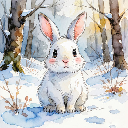 Schattig winterkonijntje