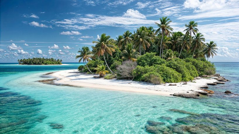 Paradis tropical dans l'immensité par Klaus Tesching - Art-AI