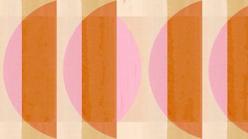Mid Eeuw Bauhaus Vormen Roze Perzik II van FRESH Fine Art