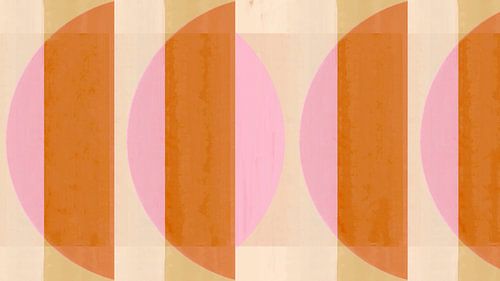 Mid Eeuw Bauhaus Vormen Roze Perzik II