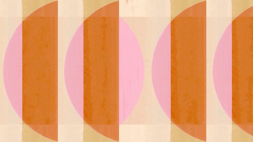 Mid Century Bauhaus Formen Rosa Pfirsich II von FRESH Fine Art