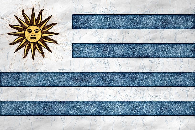 Uruguayische Flagge von Grüntyers .