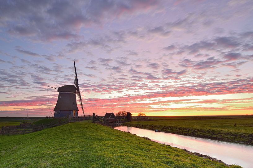 Mill at sunrise by John Leeninga