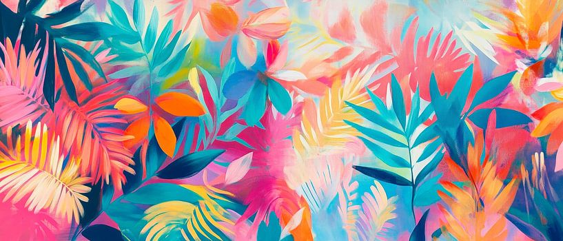 Colourful leaves - tropical flair by Poster Art Shop