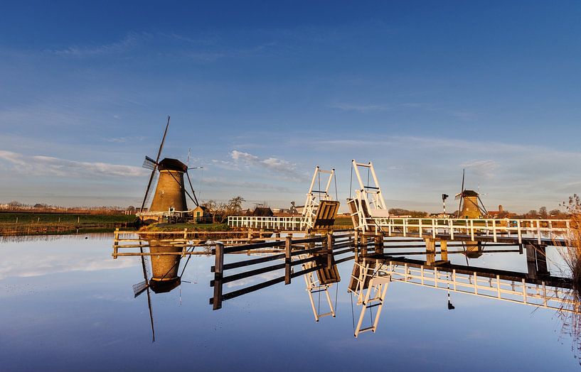 Drawbridge at Kinderdijk windmills by Eddie Meijer