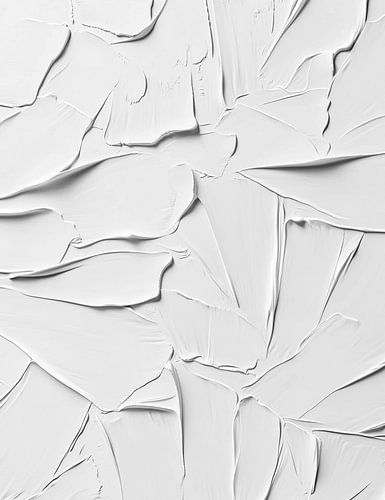 Coups de pinceau dynamiques dans une composition monochrome blanche