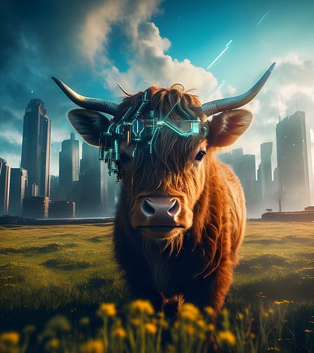 portrait Cow-003 = Portrait.new("cyberpunk", "cow") von Cyber Punctual