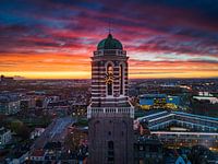 Der Peperbus von Zwolle bei Sonnenuntergang