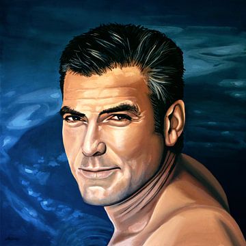 George Clooney Painting 2 von Paul Meijering