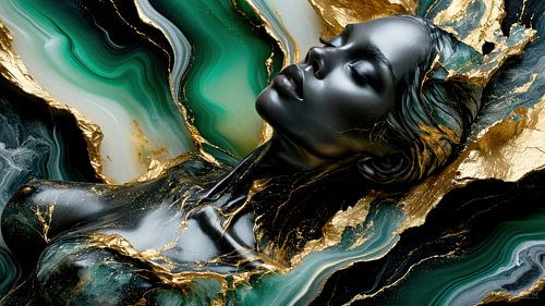 Het vrouwelijk naakt geboren uit het goud van de diepte - De stille sublimiteit van het vrouwelijke tussen kleur, licht en transformatie
