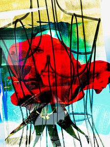 Captured face and rose