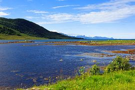 Blick auf die Berge der Insel Andøya
