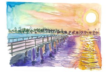 Wunderschöner Sonnenuntergang in Naples Florida am romantischen Pier